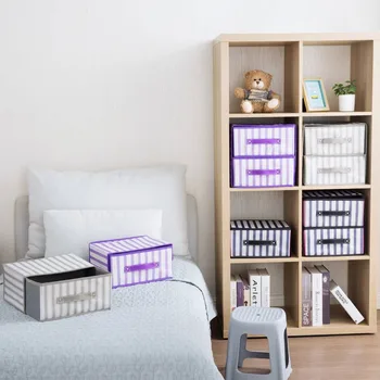 

Non Wovens Foldable Clothing Storage Bin Toy Snacks Clothes Storage Box with Two drawers Underwear Container Closet Organizer