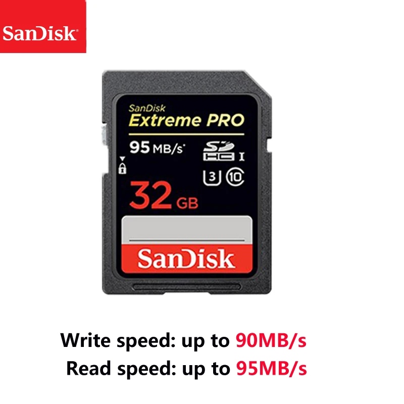 sandisk Extreme Pro SD карта 32 GB 64 GB узнать Скорость до 170 МБ/с. SD Card Class 10 U3 128 GB 256 GB карта памяти для Камера - Емкость: 32GB