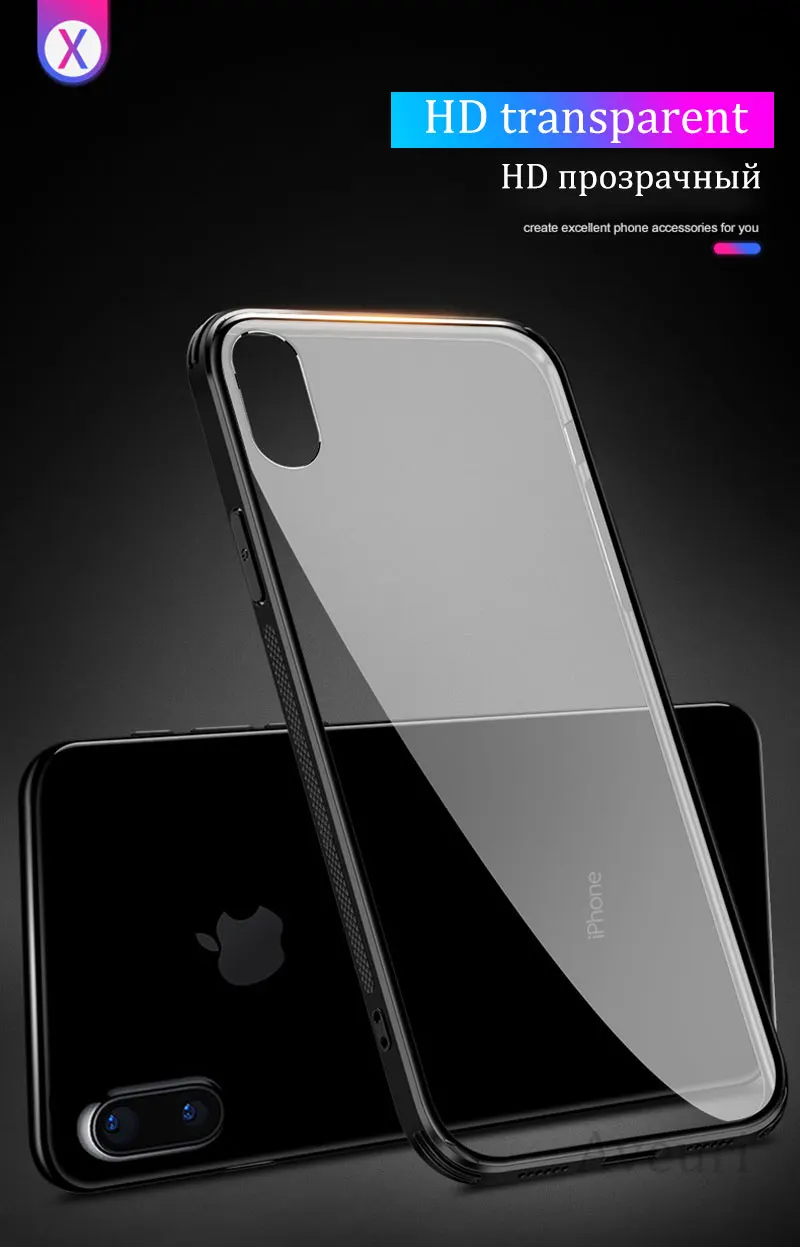 На iPhone 11 Pro Max iphone11 Прозрачный стеклянный чехол для телефона на iPhone 11 Pro Max iPhone X XR XS Max закаленное покрытие Чехлы для iPhone 6 S 6s 7 8 Plus Coque