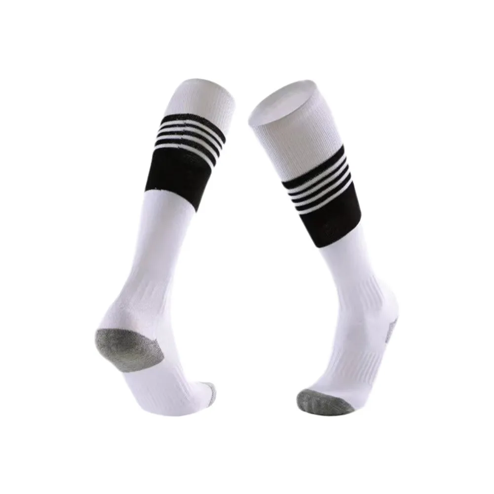 Взрослые мужские хлопковые футбольные носки для бега на открытом воздухе баскетбольные Носки спортивные мужские компрессионные эластичные чулки - Цвет: White