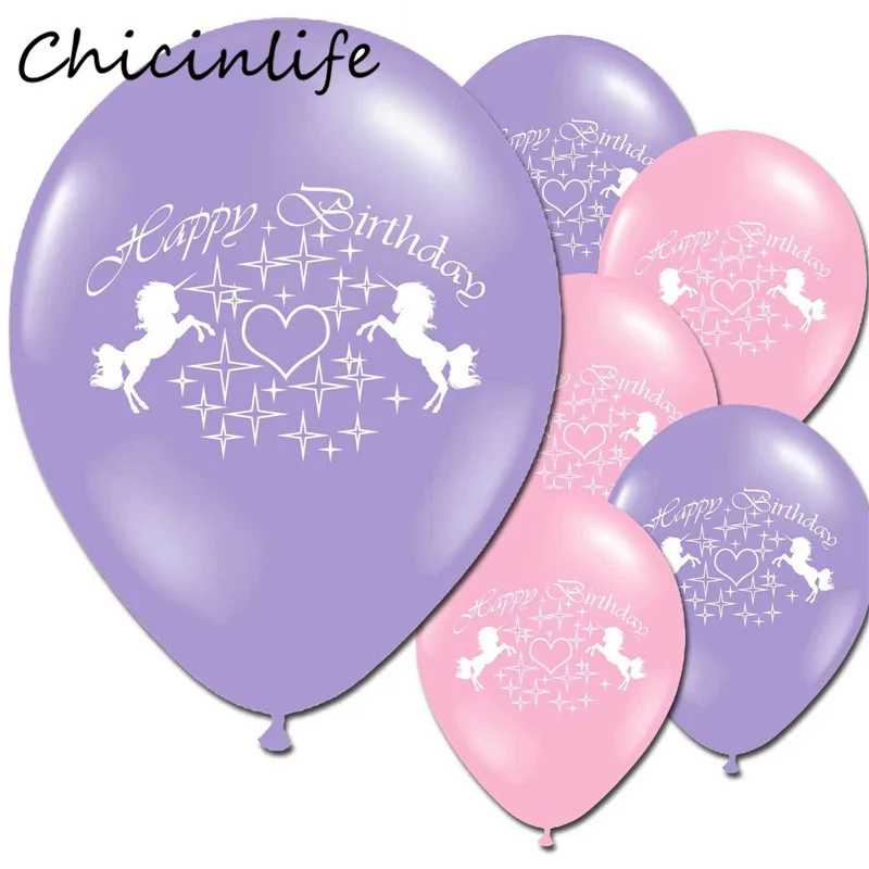 Chicinlife 10 шт. дюймов розовые латексные воздушные шары с единорогом на день рождения
