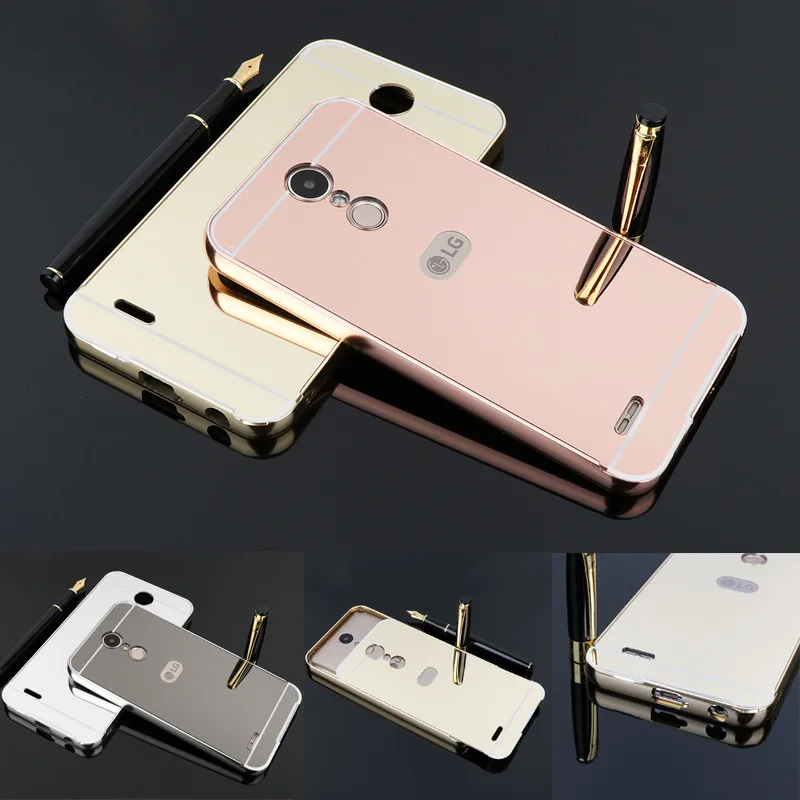 

For LG K8 2017 X240 X 240 Case Plating Metal Frame Cover with Mirror Back Cover Hard Case for LG K8 2017 X240 5.0" Mirror Shell