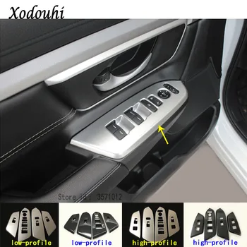 

Car Door Window Glass Inner Panel Armrest Lift Switch Button Trim Frame Panel Part 4pcs For Honda CRV CR-V 2017 2018 2019 2020