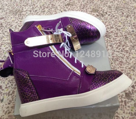 purple wedge sneakers