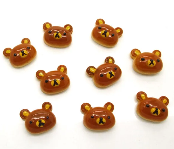 

20Pcs Coffee Bears Resin Decoration Crafts Flatback Cabochon Scrapbooking Fit Phone Embellishments Beads Diy Accessories