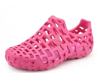 Г., новые летние шлепанцы горячая Распродажа парные туфли с дырками мужские открытые дышащие сандалии пляжная мужская обувь - Цвет: Rose red