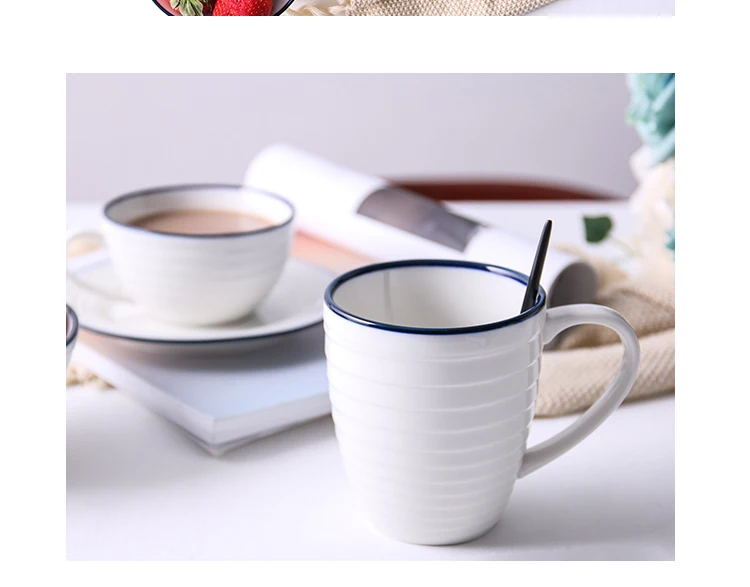 1 шт. KINGLANG нордическая креативная ручная роспись синяя линия кофейная чашка набор посуды