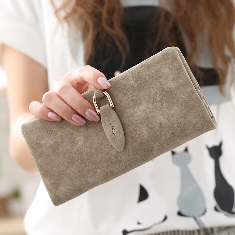 

Women's PU Leather Synthetic Solid Lady's Girl's Coin Card Holders Zipper Pocket Clutch Bifold Wallet Long Purse