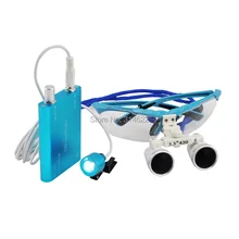 Качественные Guarantee-Wholesale-3.5X Лупа стоматологические лупы-бинокуляр 3.5X стоматологические хирургические очки с светодиодный головной свет лампы синий