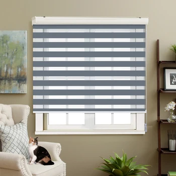 

Adjustable Sunlight Home Light grey Valance Dual Roller Blinds Zebra Blinds Customized Blinds
