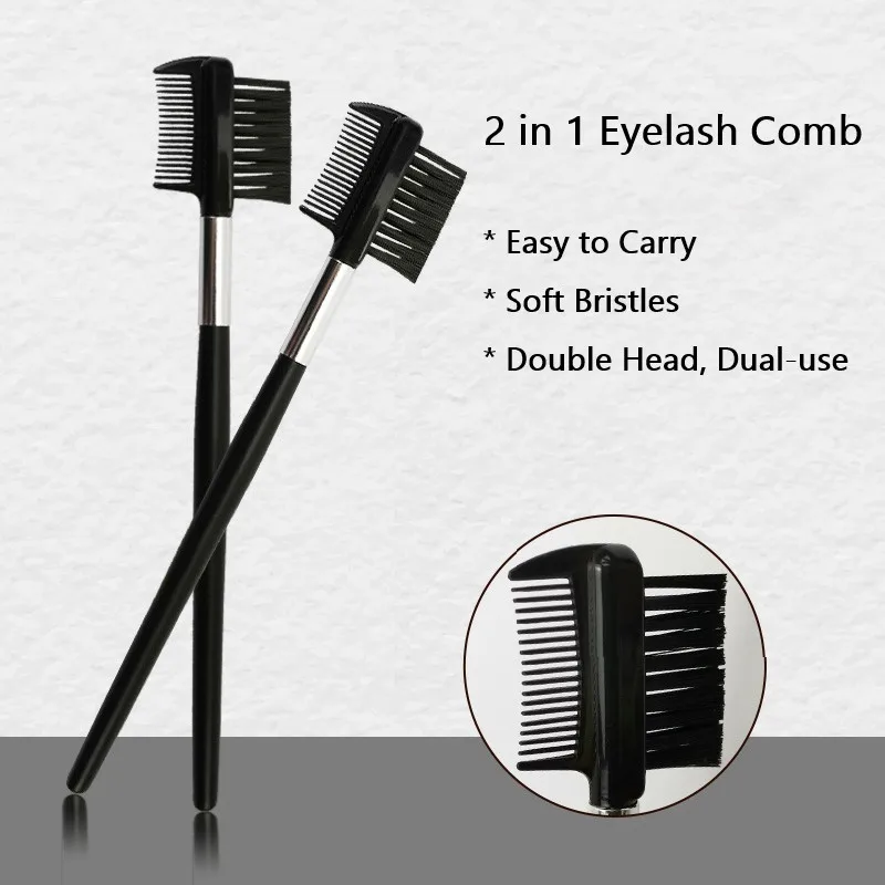

YBLNTEK 3PCS Eyelash Comb Dual Use Eyebrow Brush Professional Eyebrow Eyelash Makeup Brushes Eyelash Extension Make Up Brushes