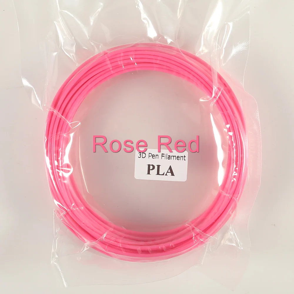 5 метров черный белый красный PLA 1,75 мм нити печатные материалы пластик для 3d принтер Экструдер ручка аксессуары красочные Радуга - Цвет: Rose Red