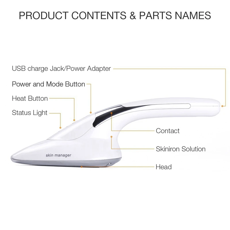 Microcurrent Led Skin Iron Face Lifting Eye Wrinkle Removal Skin Tightening Neck Body Massage Anti-Wrinkles Spa Machine
