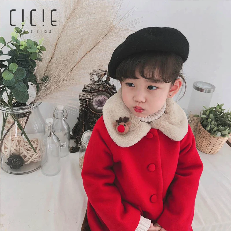 

New 2019 Girls Winter Coat Children Clothing Girls Wool Coat High-end Woolen Blends Cashmere Medium-long Wool Coat Girl Age