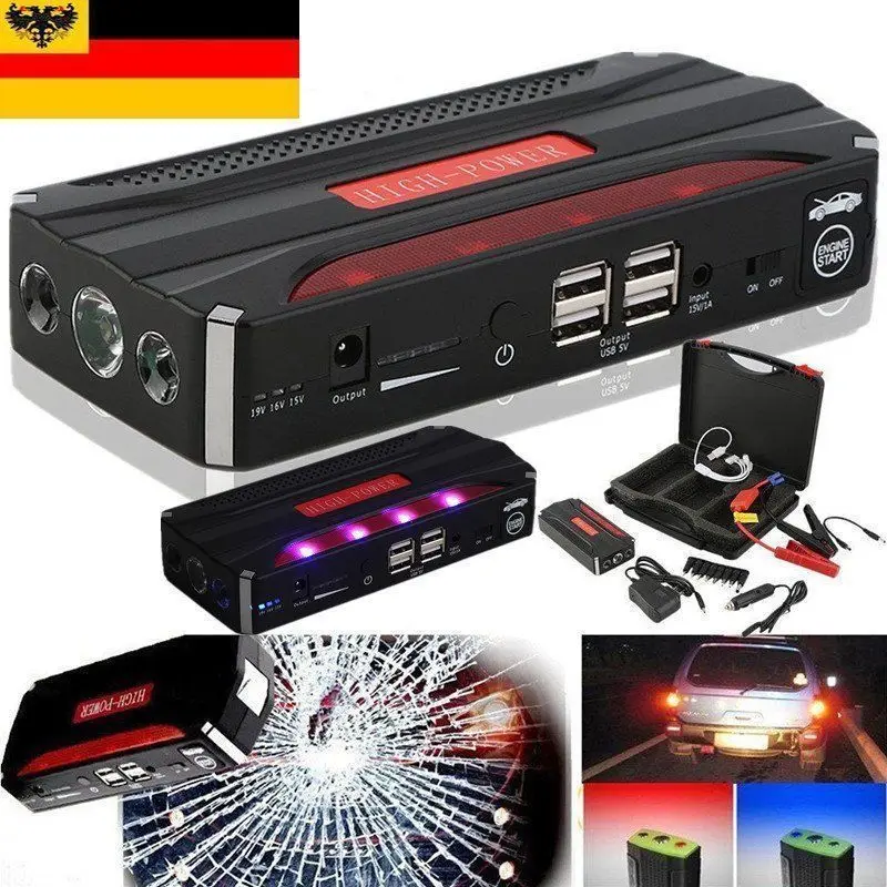 

68800mAh Car Jump Starter Portable 4 USB Car Power Supply Rechargeable Power Bank High Power Battery Accessory hot selling