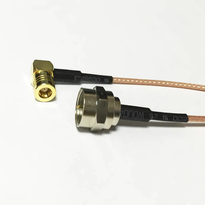 New Modem Coaxial Pigtail F Male Plug Connector Switch Smb Female Jack Right Angle Connector Rg178 Cable 15cm 6