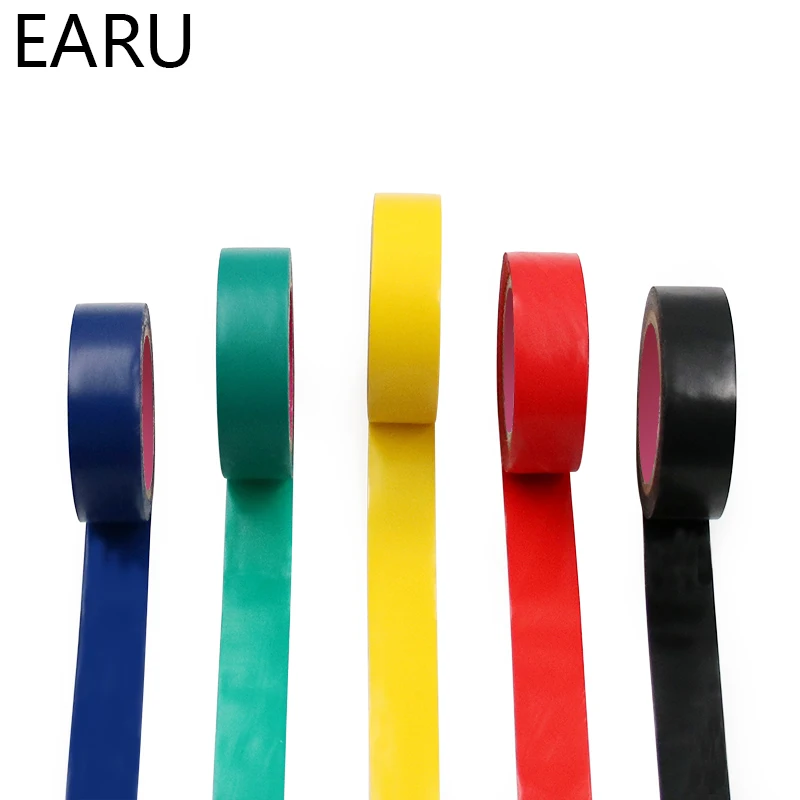 Color Electrical Tape PVC Wear-resistant Flame Retardant Lead-free Insulating Waterproof Eletrician White Black Red Blue Green