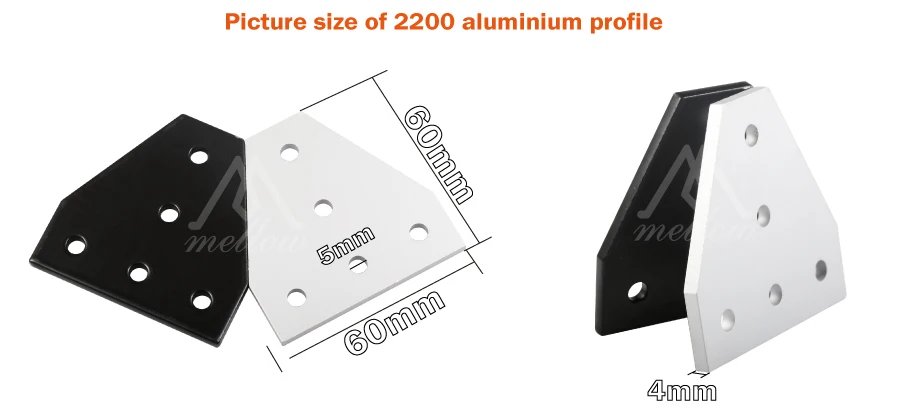 3D принтеры сильный угловой кронштейн соединения полосы доска для алюминий Профиль 3030 4040 с 5 отверстий