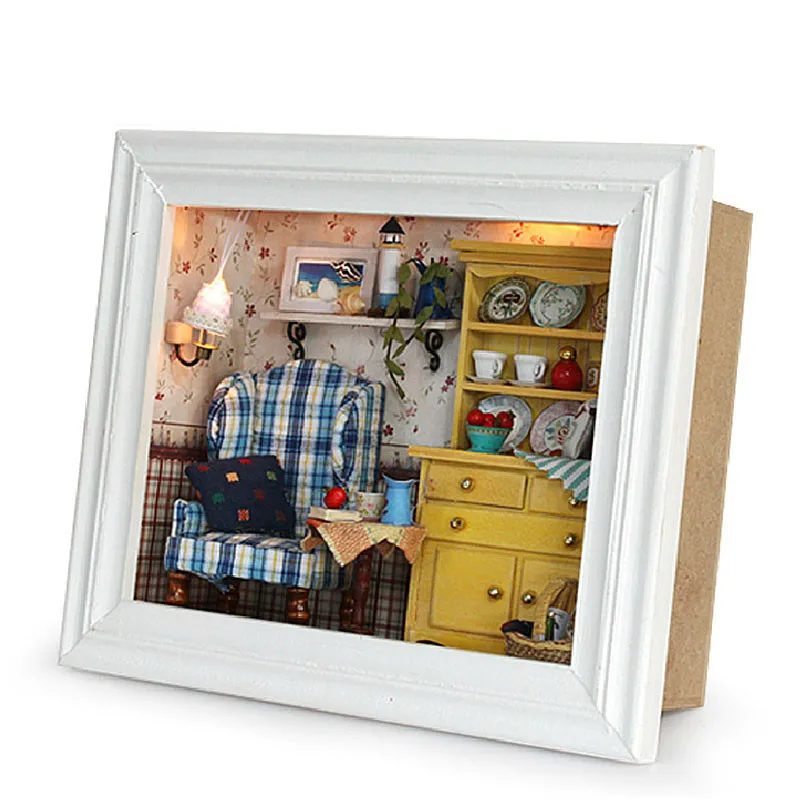 

DIY Dollhouse Wooden Mini Doll House Summer Afternoon Handmade Miniature Dollhouses Kit Toys for Children Girls Xmas Gifts
