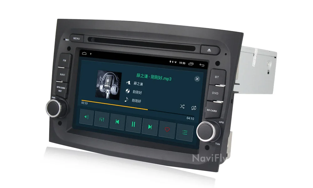 Perfect NaviFly Din 2G+32G Android 9.1 Car DVD Radio player for Fiat Doblo 2016 2017 GPS Navigation 7708IC TDA7851 WIFI Bluetooth 8