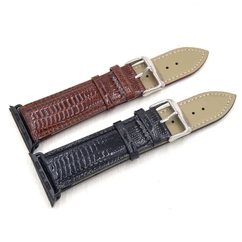 

fashion Watchbands Glossy Genuine Leather For Iwatch 1 2 3 Apple Watch Band Strap 2 Colors Link Bracelet With Adapter 38mm 42mm