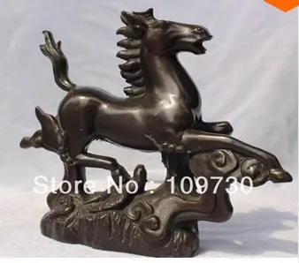 

bir 00233 10" Chinese Bronze Wealth successful Running Horse riding Chebi Bird States