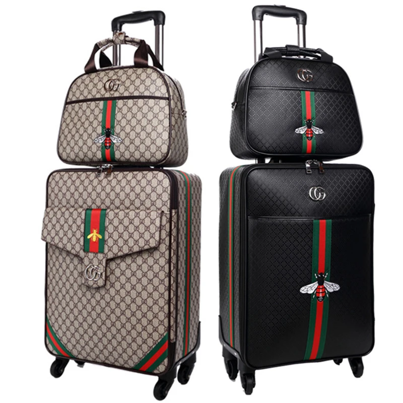 

Women 's Travel Luggage Suitcase bag set,Waterproof PU leather Box with Wheel ,16"20"24" inch Rolling Trolley case