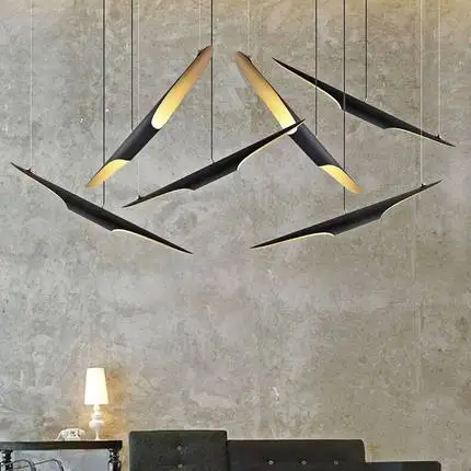 Replica Delightfull Coltrane modern creative oblique pendant Lamp e27x2 aluminum black Gold color fashion restaurant lighting