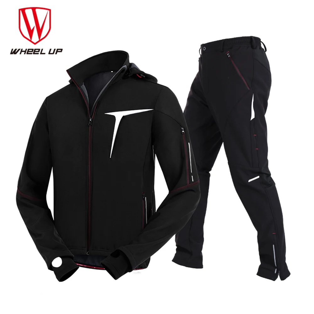 

WHEEL UP Windproof Pro Cycling Clothing Man Jersey Set Thermal Fleece Bicycle Cycling Suit Winter Bike Sportswear Jacket Pant