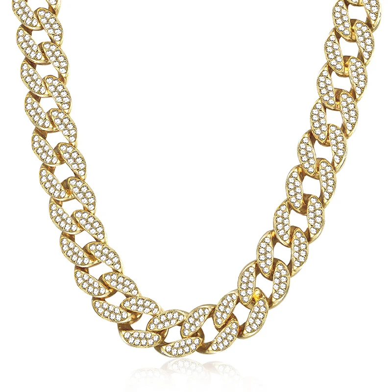 Davieslee Iced Out золотое ожерелье для мужчин модное мужское с кубинской цепочкой