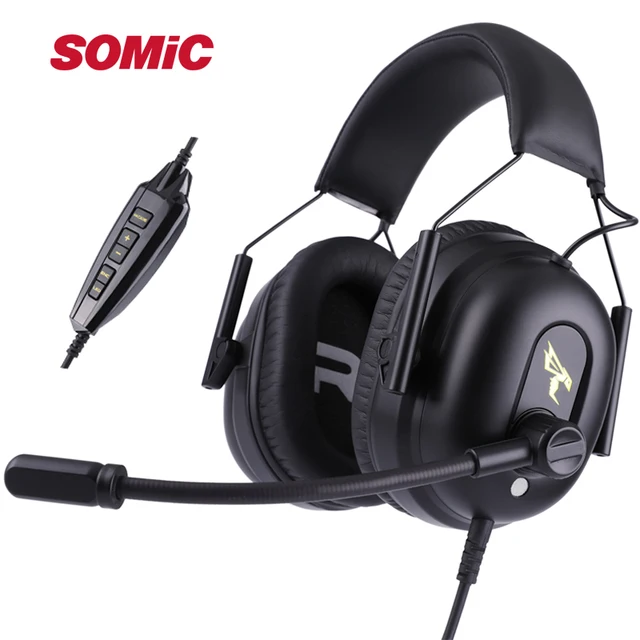 SOMIC G936 USB 7.1 Luxury Gaming Headsets Noise Cancelling Monitor Headphones for Playerunknown Battleground LOL CF PS4 PC Games