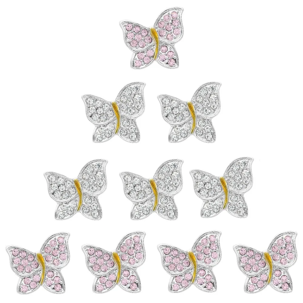 День Святого Валентина Розовый Белый Кристалл Бабочка оснастки бусины в форме сердца оснастки 18 мм браслет ювелирные изделия серьги для женщин