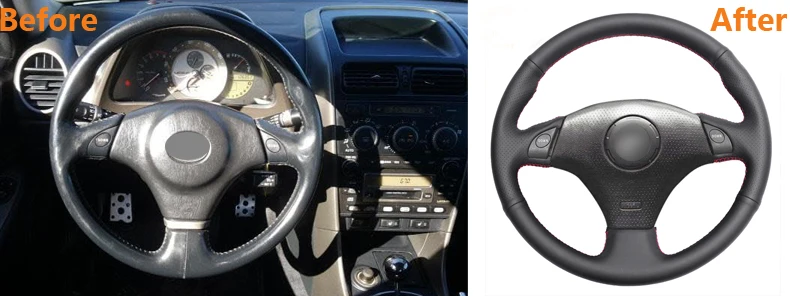 Lexus IS200 300 1999-2005 Toyota RAV4 2003-2005 Corolla 2001 Black Artificial Leather Car Steering Wheel Cover