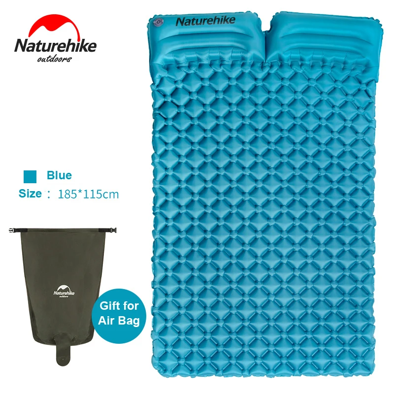

Naturehike Ultralight Portable 2 Person Sleeping Mat with Pillow Outdoor Camping Tent Inflatable Mattress Moisture-proof Pad