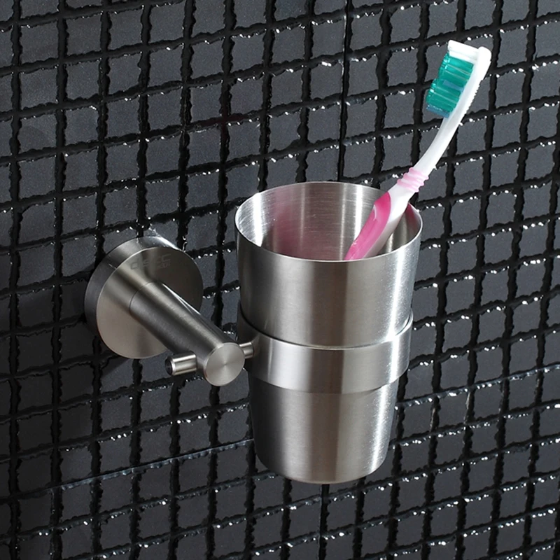MTTUZK 304 Stainless Steel Toothbrush Holder Wall Mounted Toothbrush