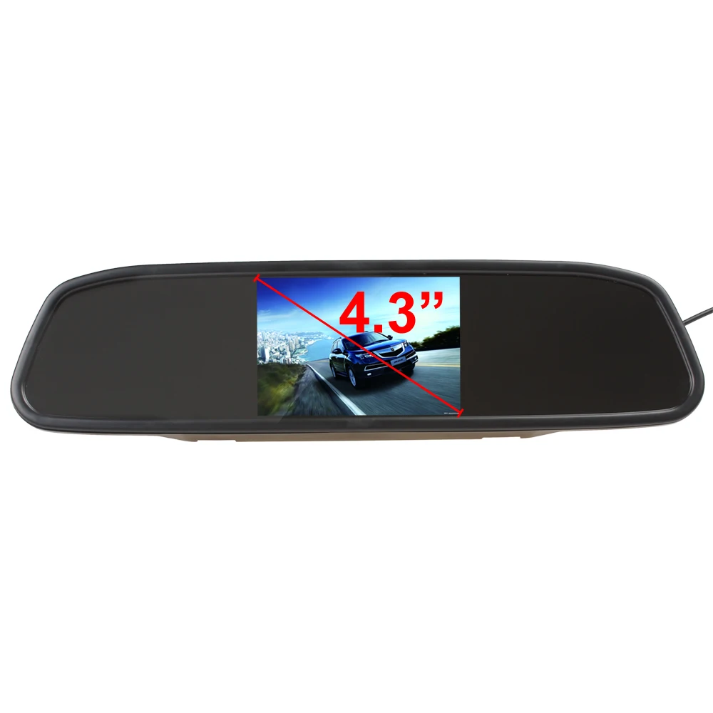 4,3 дюймов цифровой TFT-LCD цветной экран зеркало заднего вида монитор 2 видео вход PAL/NTSC для автомобиля камера заднего вида