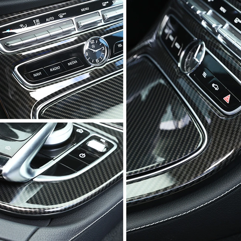 Car Center Control Gear Shift Panel Decorative Trim Carbon Fiber For Mercedes Benz E-Class W213 E200 E300 Auto Car Accessories Car Center Control Gear Shift Panel Decorative Trim Carbon Fiber For Mercedes Benz E-Class W213 E200 E300 Auto Car Accessories