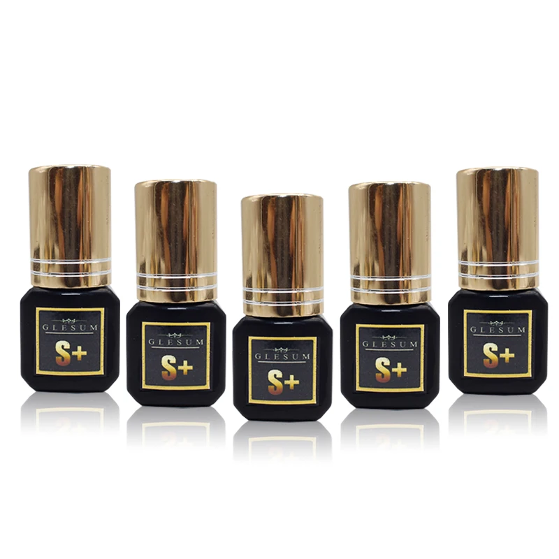 

GLESUM Fast Dry 1-2 Sec 5 Bottle Eyelash Extension Glue 5ml Clear Black Lashes Mink Eyelashes Glue cosmetic Free Shipping