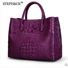 STEPH& CK новая женская сумка из кожи аллигатора модная кожаная Большая вместительная сумка через плечо Женская Повседневная сумка