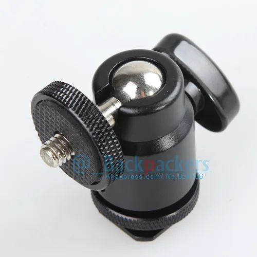 Camera Mini Tripod Ball Head ballhead Hot shoe to 1/4 Screw mount for flash light stand