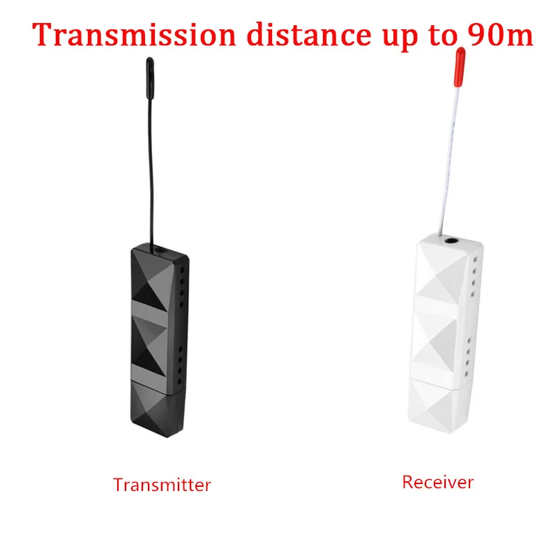 UHF Hifi беспроводной аудио цифровой передатчик приемник Поддержка одного на много приемников до 90 м/200 м с 3,5 мм аудио кабель - Цвет: Lanch distance 90m