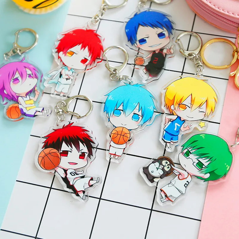 7 видов Аниме Kuroko no брелок в форме корзины Akashi Seijuro Murasakibara Atsushi акриловый милый