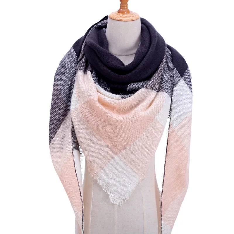 Дизайнерский брендовый вязаный женский шарф, мягкий зимний теплый шейный платок, Женский кашемировый шарф, шарф из пашмины - Цвет: B6