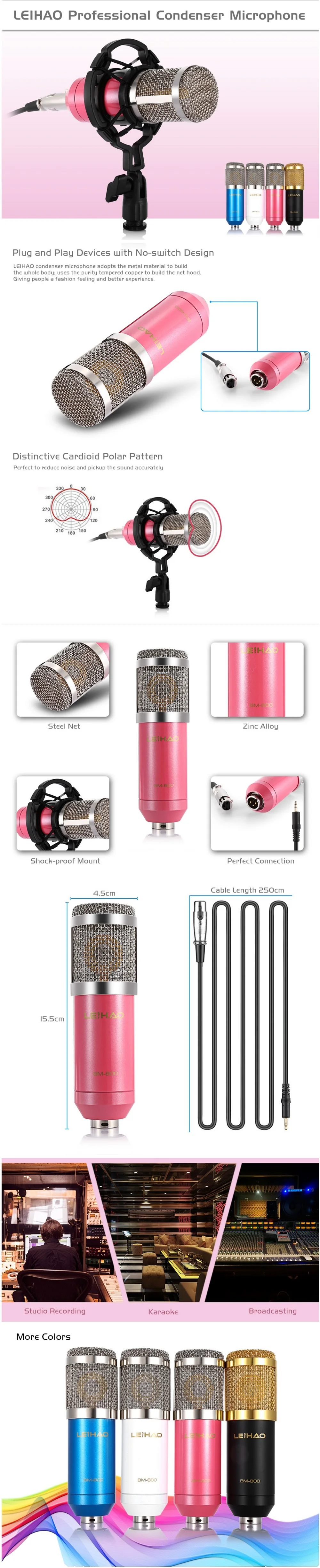 LEIHAO Professional Condenser Microphone
