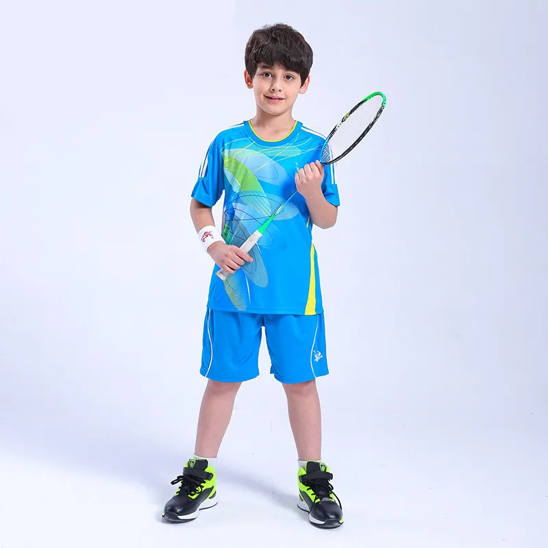 

New Child Badminton Wear Boys Girls Teenager Shirt and Shorts Sportswear Tennis Set Table Tennis Clothing Quick Dry Sport Suits