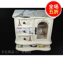 Iron tower jewelry font b box b font wooden European Princess jewelry font b box b