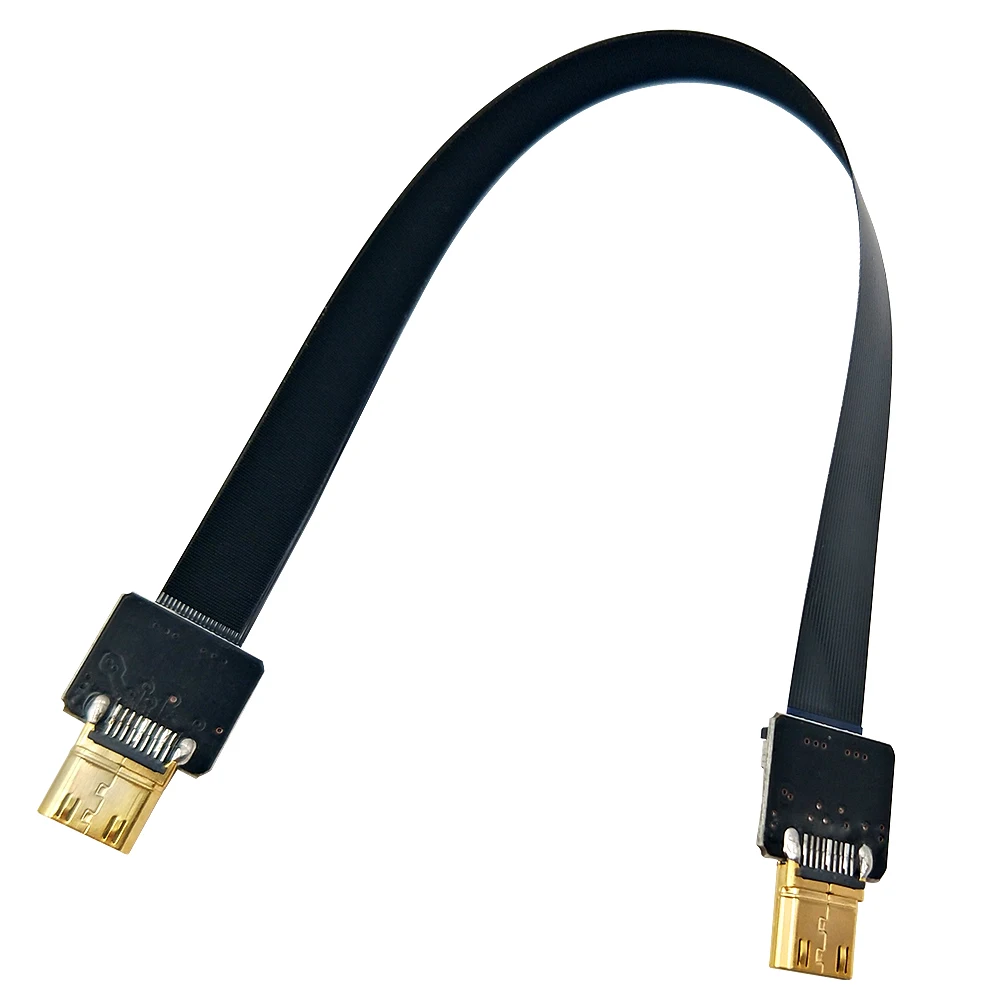 Danspeed fpv m/m ذكر لذكر ميني hdmi إلى ميني hdmi fpc كابل شقة لل تصوير الجوي طول 20 سنتيمتر