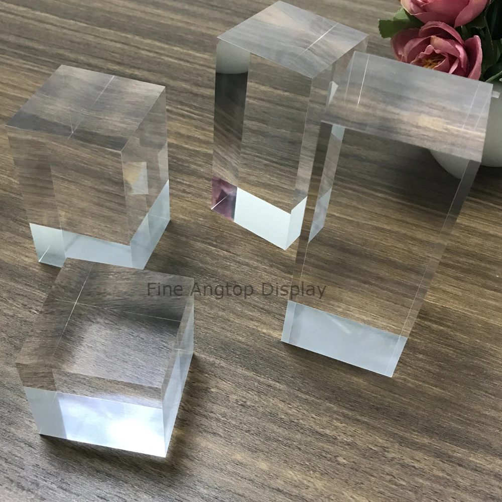  Clear Acrylic Earrings Studs Stands Solid Block Holder Display Showcase For Jewelry Shop Counter Ph