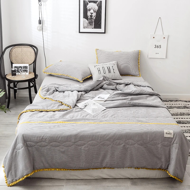 Простые роскошные летние стеганые одеяло Кондиционер Одеяла наволочка один двойной queen king Размеры кровать одеяло# s - Цвет: -KW-jianyuehui