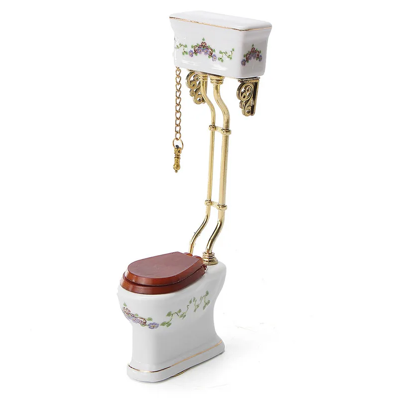 1:12 Dollhouse Miniature Furniture Bathroom Toilet White Porcelain Closestool